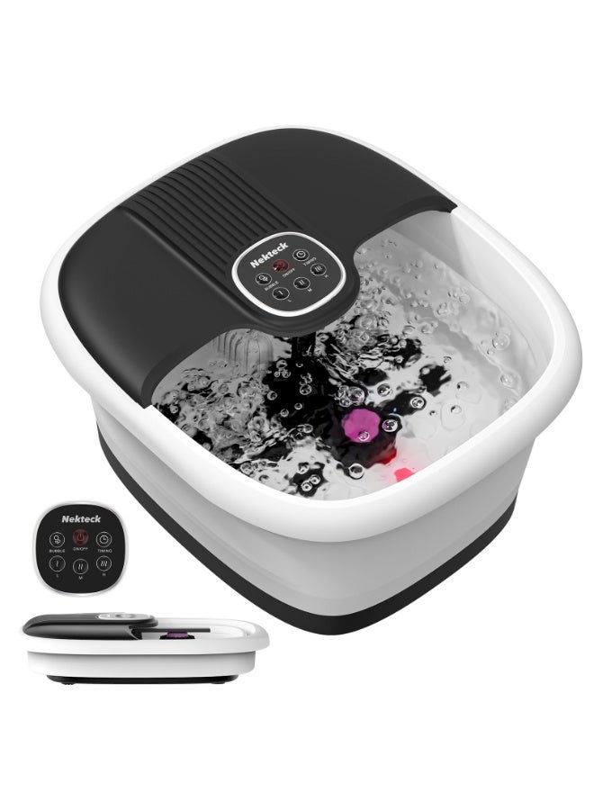 Nekteck Electric Foldable Foot Spa Bath Massager with Heat, Bubble Massage, Remote Control, 3 Heat Levels, 16 Massage Rollers and Pumice Stone - Image 1